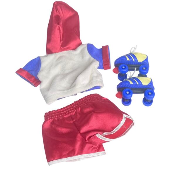 American Girl Doll Julie Skating Outfit 2in1 Summer Roller Skates Hoodie Shorts - Picture 2 of 6